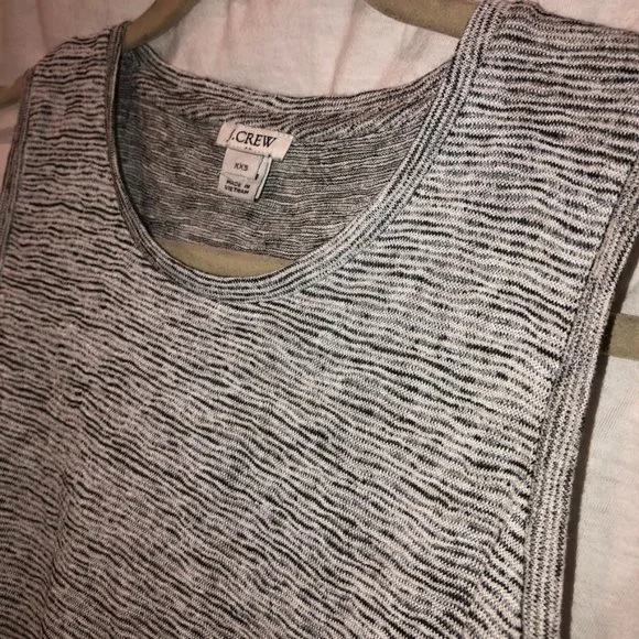 j. crew gray knit weave striped tie front muscle t shirt top XXS - Picture 3 of 3